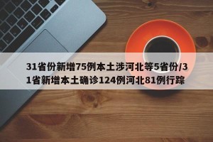 31省份新增75例本土涉河北等5省份/31省新增本土确诊124例河北81例行踪